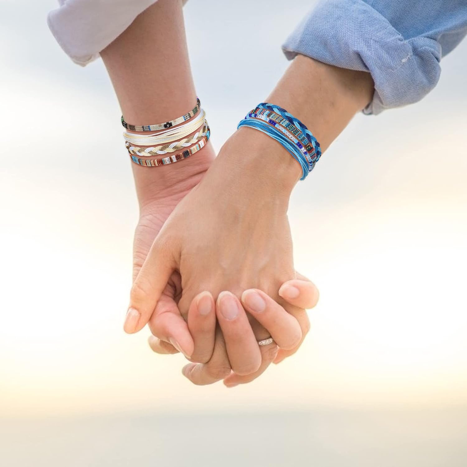 Florideco 24 Pcs Boho Surfer Bracelet Anklet Adjustable Beaded Anklets Handmade Braided Bracelet Colorful Anklet Summer String Rope Ankle Bracelets Waterproof Surfer Beach Bracelet Boho Jewelry for Women Men - Image 6