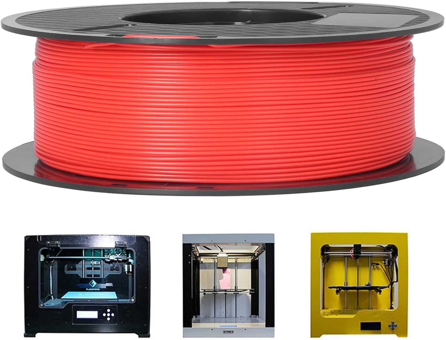 1.75mm 3D Printer Filament Bundle PLA Filament Bundle 1kg 3D Printing Filament 20-60mm/s Printing Speed 340m Wire Length (Red)