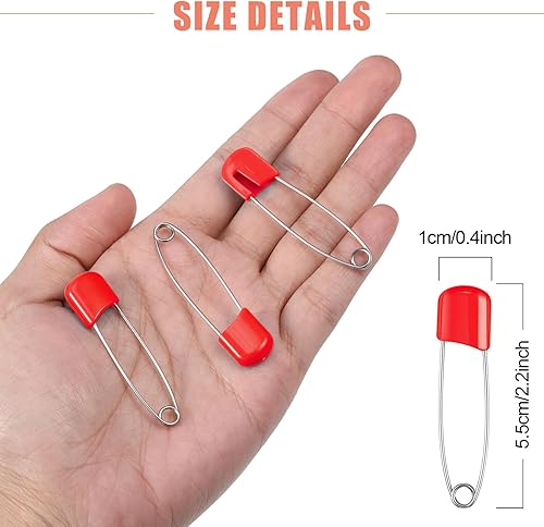 Miniatura 8 de 50 pasadores de pañales, pasadores de seguridad de 2.2 pulgadas, de plástico, con cierres de bloqueo, pasadores de pañales de acero inoxidable con