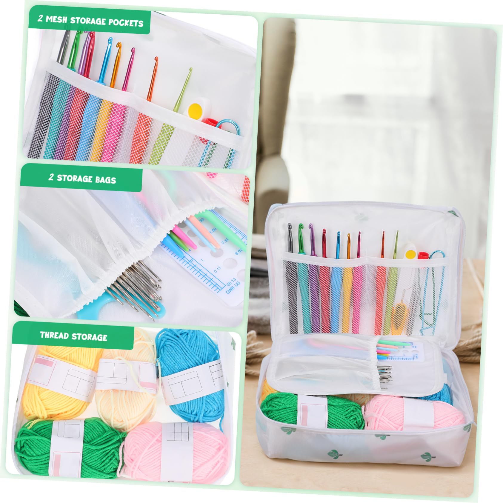 UTHCLO Kit de Crochet para Principiantes de 100 Piezas con Bolsa