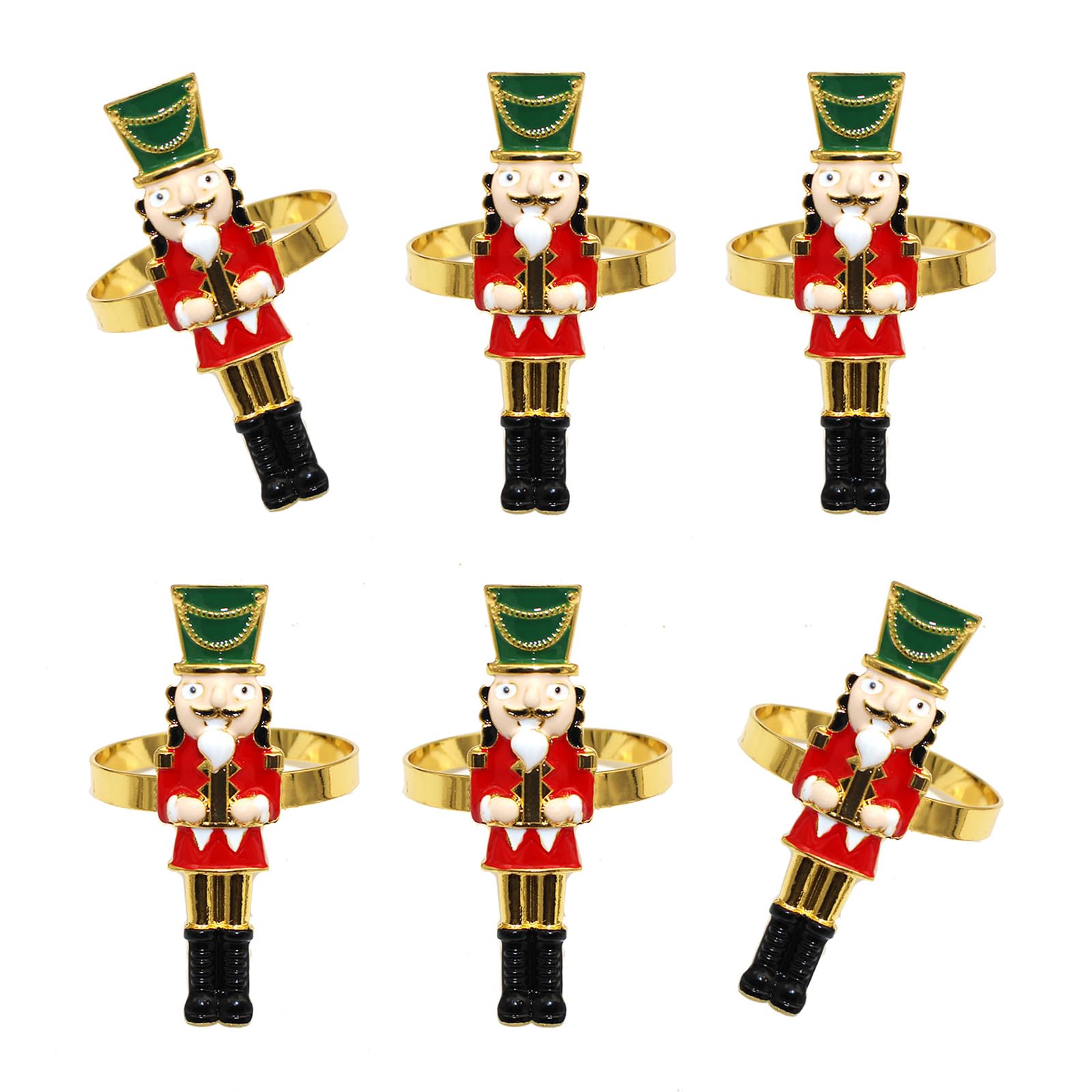 KAQNTUD Holiday Nutcracker Metal Alloy Tableware Decorations Party Dining Decorations for Christmas Dinner Arrangements Nutcracker Napkin Holder