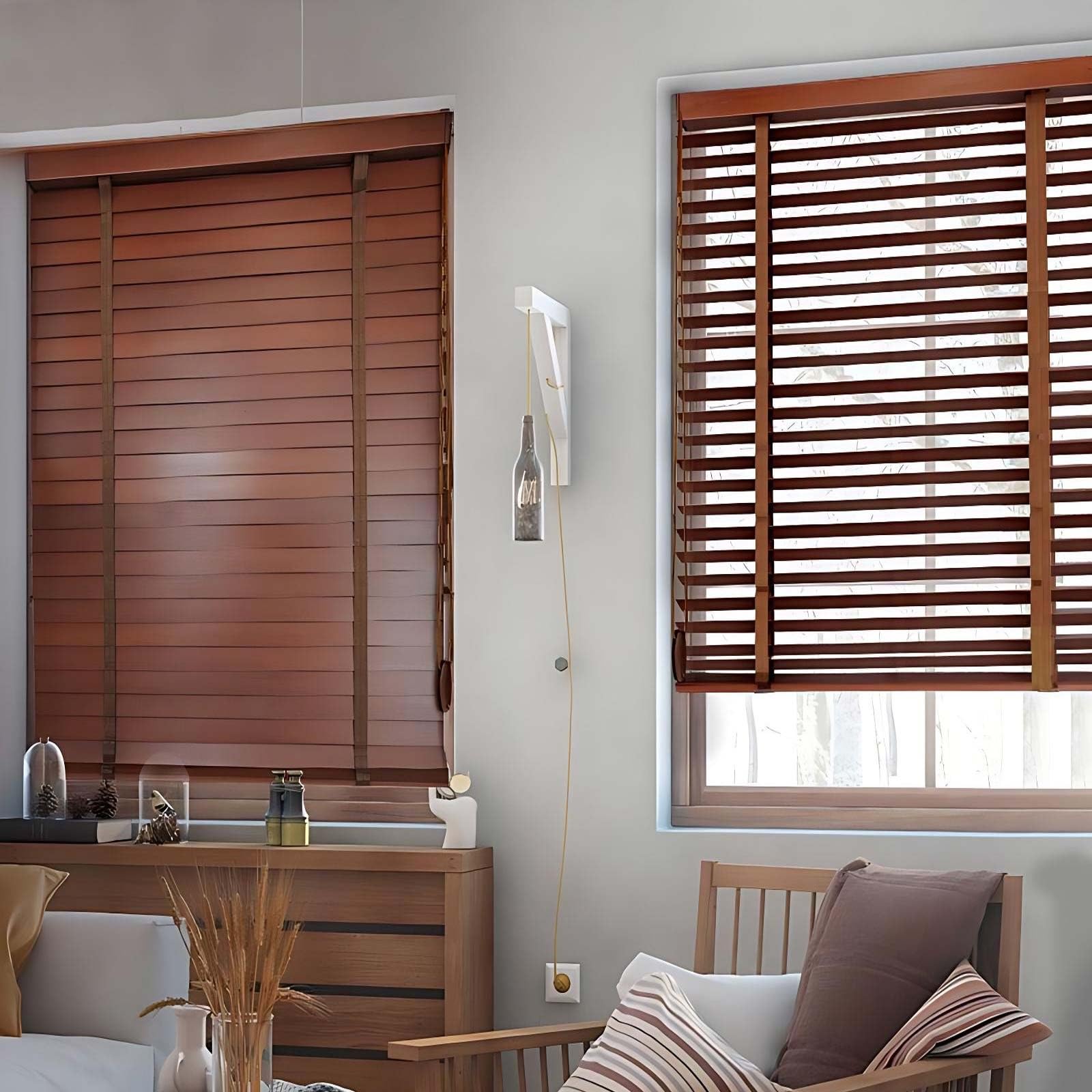 Tende Veneziana in Legno Lamelle 50 mm Persiane Veneziana Orizzontali per Interni Tapparelle Oscuranti Privacy per Finestre