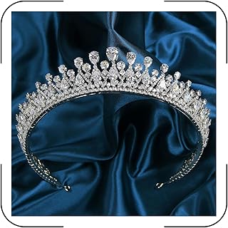 QXMYOO Vintage Women Wedding Tiaras Silver Cubic Zirconia Pageant Crowns...