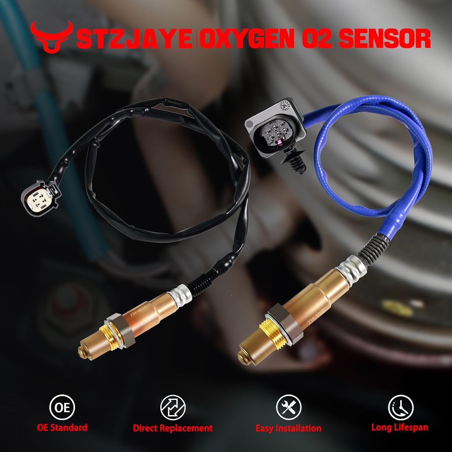 2Pcs Oxygen O2 Sensor 234-5068 234-4575, Automotive Replacement 02 Sensors Upstream Downstream Compatible with Ford for Fusion 1.6L L4 2013-2014, for Focus 2.0L L4 2012-2018 Non Turbo