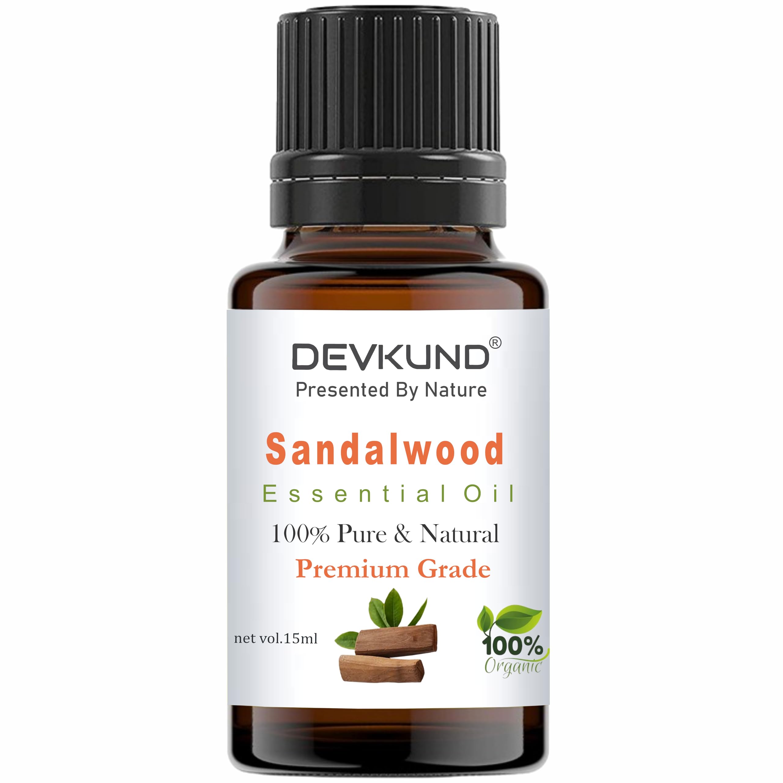 DEVKUND PRESENTED BY NATURE Pure Sandalwood Essential Oil For Fragrance,Skin,Bathing - Chandan Oil With Dropper For Stress Relief & Relaxation - Organic Oil For Aromatherapy,Diffuser - 15Ml (B0CCMF3X97) Amazon Price History, Amazon Price Tracker