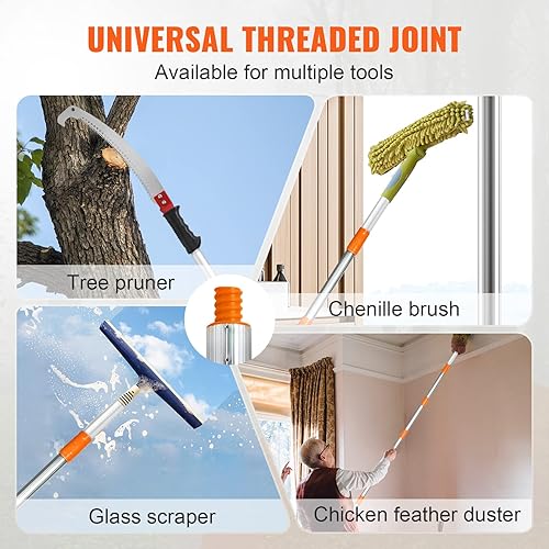 Miniatura 6 de VEVOR Sierra de poste manual, podadora de árbol extensible de 4.6 a 9.8 pies, hoja de acero afilada para recortar ramas altas, recortadora manual de