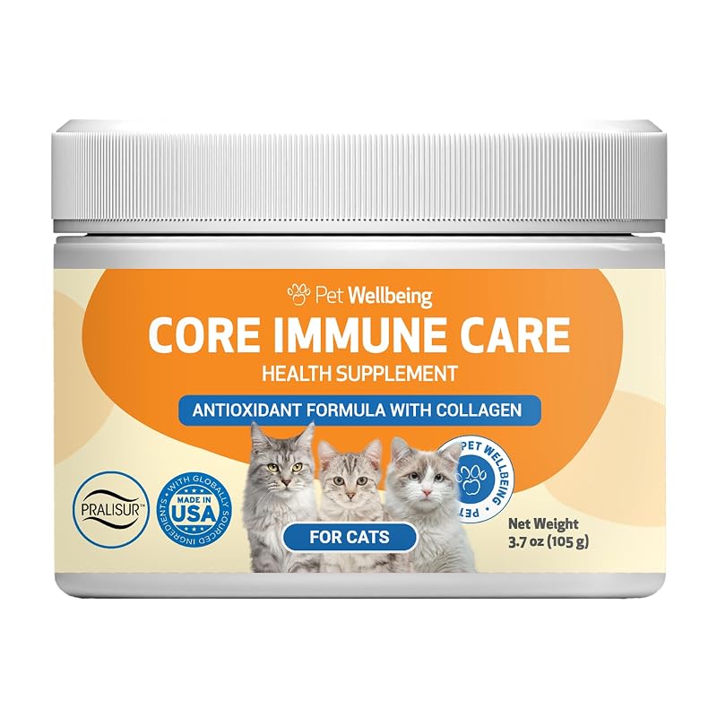 Suplemento antioxidante em pó para gatos Pet Wellbeing Core Immune Care, 105 g