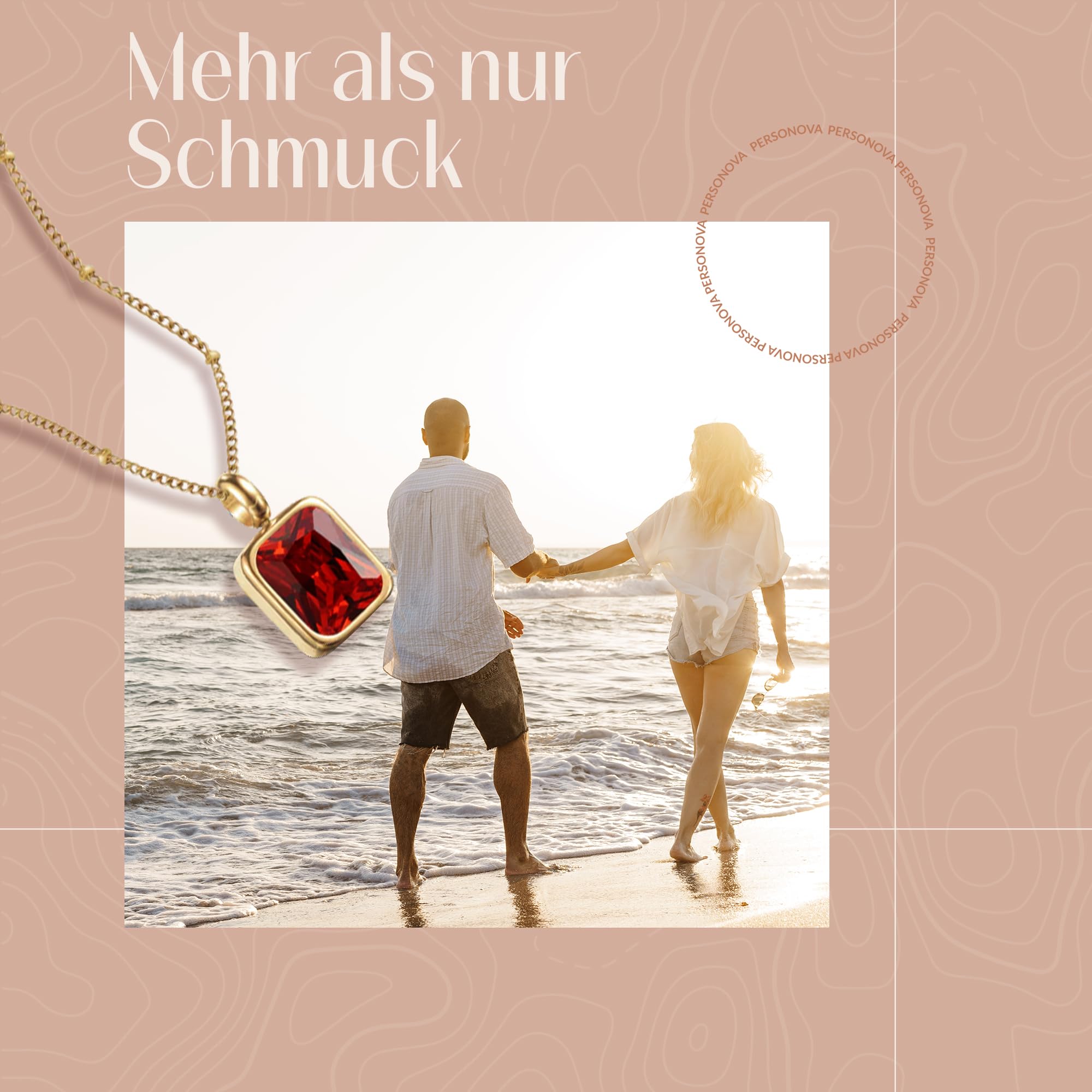 Geburtsstein Kette rund abnehmbar 12 Monatssteine mit Bedeutung 18K vergoldete Halskette Damen in Gold Roségold Weißgold Geschenk für Frauen Mädchen nickelfrei wasserfest