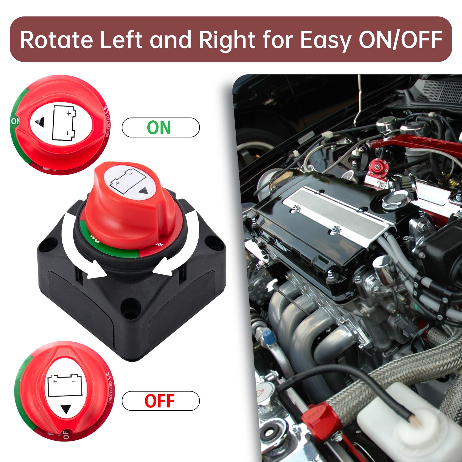 Battery Switches,Jtron MAX 12V-32V DC 300A Cont 450A INT(ON-Off) Car ...