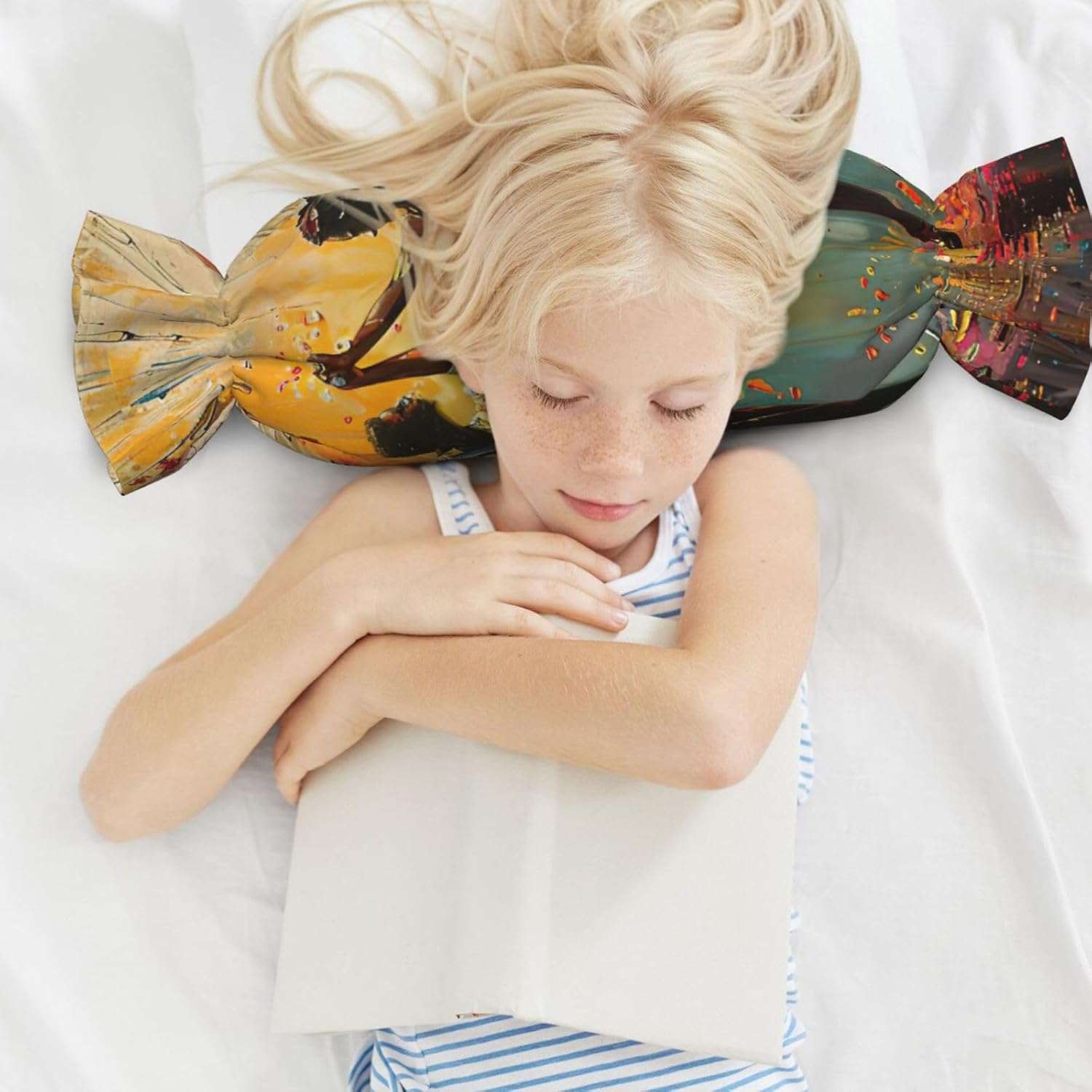 Dance with Music Print Candy Cylindrical Comfortable Pillow Throw Pillows Home Decor Easy Maintenance