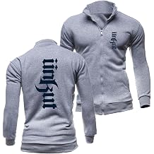 Mens Printing Sweatshirt for .U .n. K .ut Comfy Active Jacket Zip Up No Hood Coat Long Sleeve Plain Cardigan Spring Autumn Outwear with Pocket-Light gray||XL