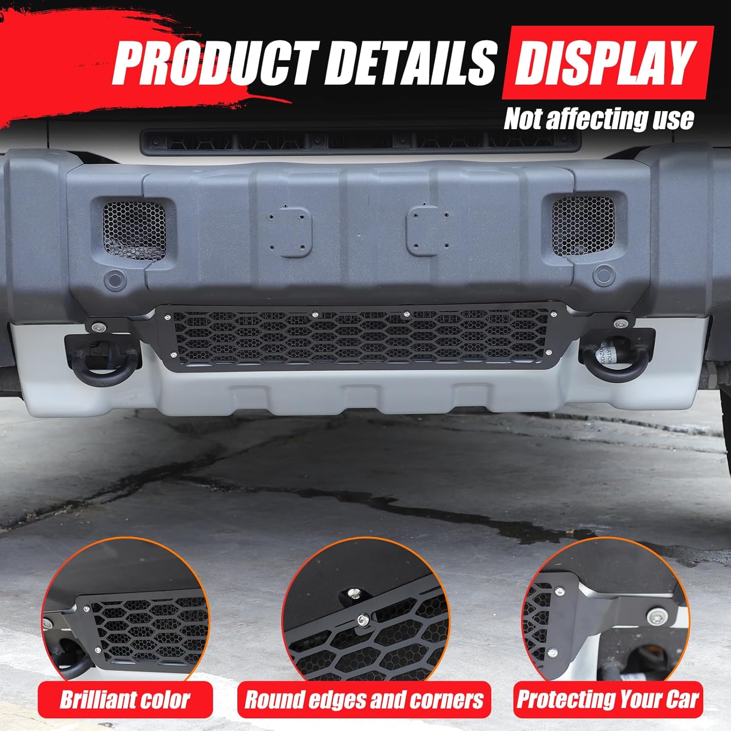 Front Grill Mesh Inserts Compatible with INEOS Grenadier 2020-2024 Accessories, Carbon Steel Front Bumper Honeycomb Mesh Air Intake Protection Grille Exterior Accessories