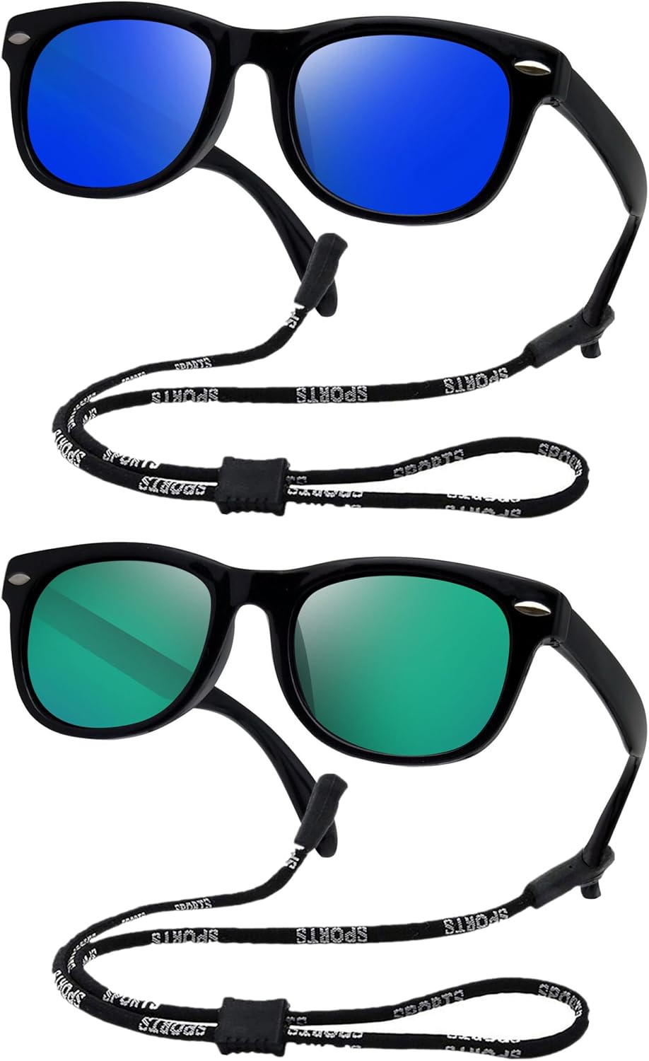 COOLSOME Kids Flexible Polarized Sunglasses for Boys Girls Age 3-10 with Straps
