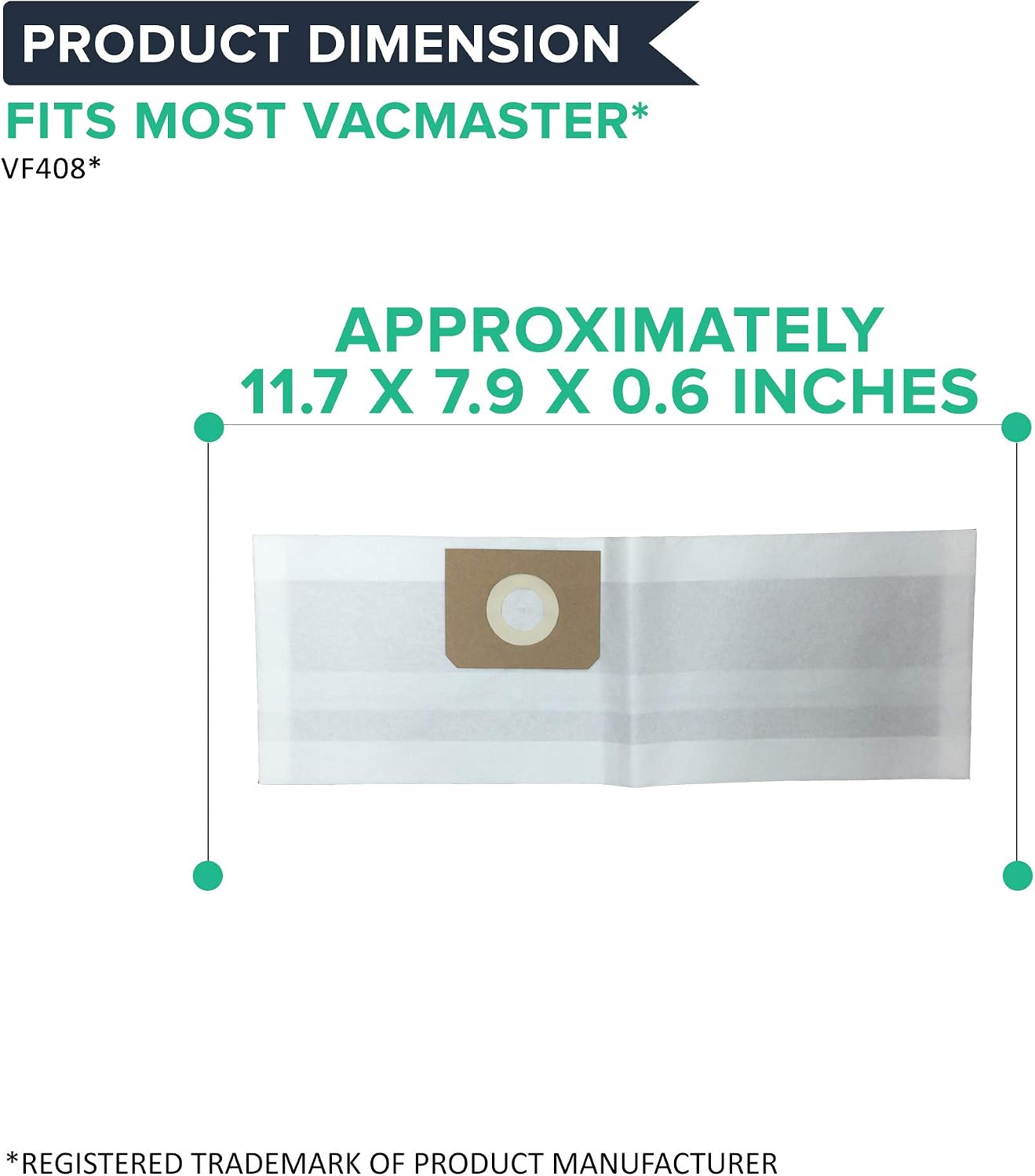 Crucial Vacuum Replacement Vacuum Bag – Compatible with Vacmaster Part # VFDB – Fits Vacmaster VF408, Vacmaster Professional VF410P Vacuum Cleaner Models – Bulk (6 Pack)