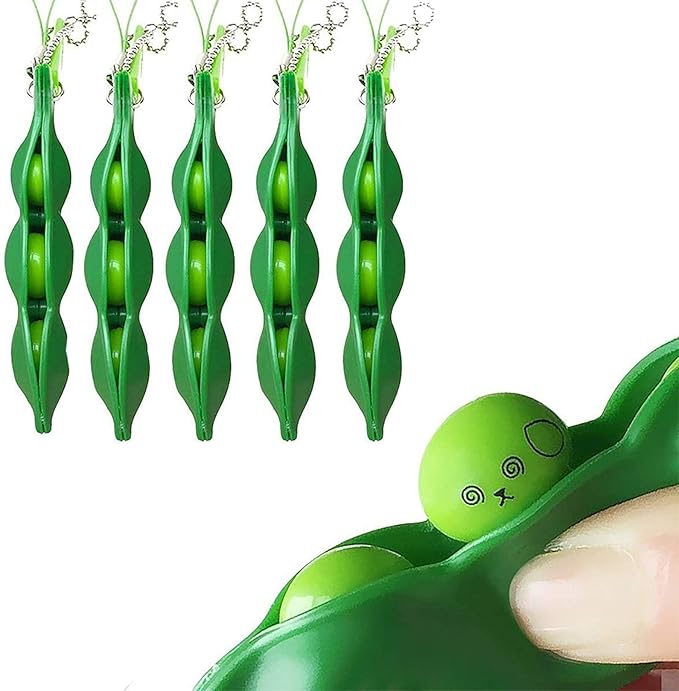 title=ZhengYue 5 Pezzi Fidget Bean Toy, Spremere Fagiolo Portachiavi Portachiavi
