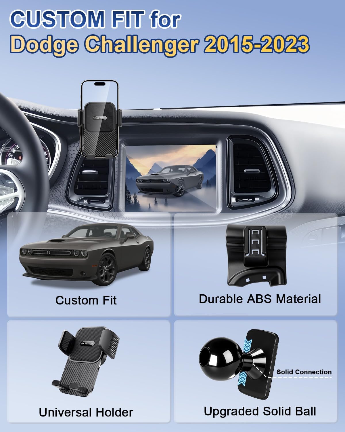 SKYLOTEC Car Phone Mount for Dodge Challenger 2015-2023 Cell Phone Holder image 2