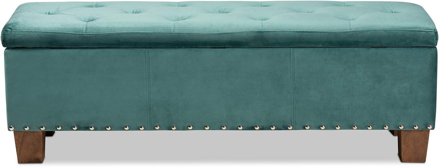 Baxton Studio Ottomans, Teal Blue/Brown