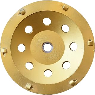 7 in. x 7/8-5/8 in. Non Threaded 7 Inch PCD Grinding Cup Wheel, 6 PCS 1/4 Round PCD Epoxy Thinset Stucco Mastic Grinding Wheel(7/8"-5/8" Non-Threaded)