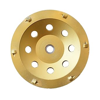 ACTINTOOL 7 in. x 7/8-5/8 in. Non Threaded 7 Inch Pcd Grinding Cup Wheel, 6 PCS 1/4 Round PCD Epoxy Thinset Stucco Mastic Grinding Wheel(7/8