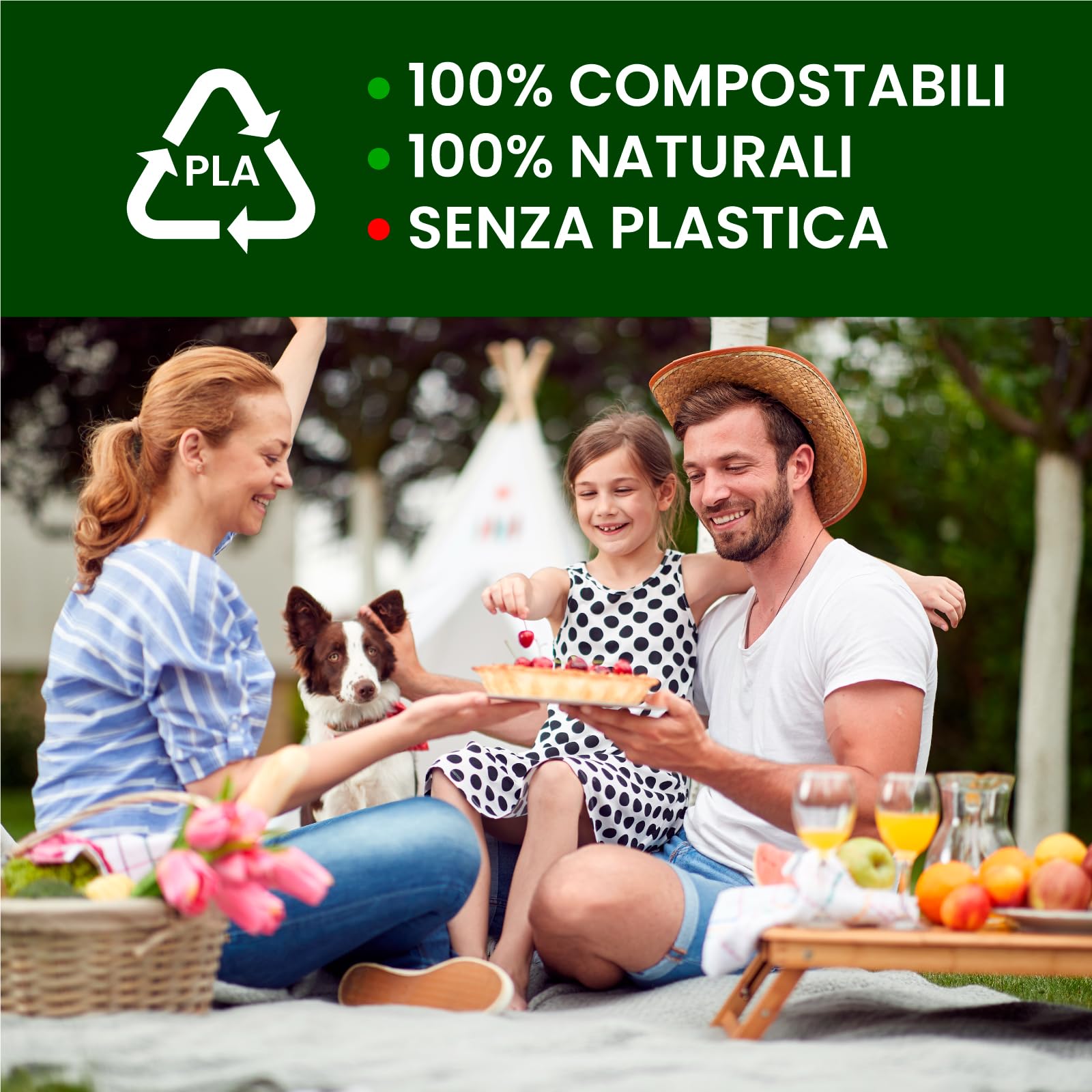 200 Piatti in Bioplastica Monouso 100% Ecologici - Diametro 21 cm - Ultra Resistenti e Rigidi in Bioplastica (PLA) - Biodegradabili e Compostabili - Perfetti per Picnic, Barbecue e Feste – Bianco