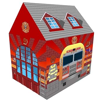 MRUD Fire Station Play Tent for Girls with Jumbo Size Extremely Light Weight Water Proof Play Tent House for 3-10 Year Old Girls and Boys