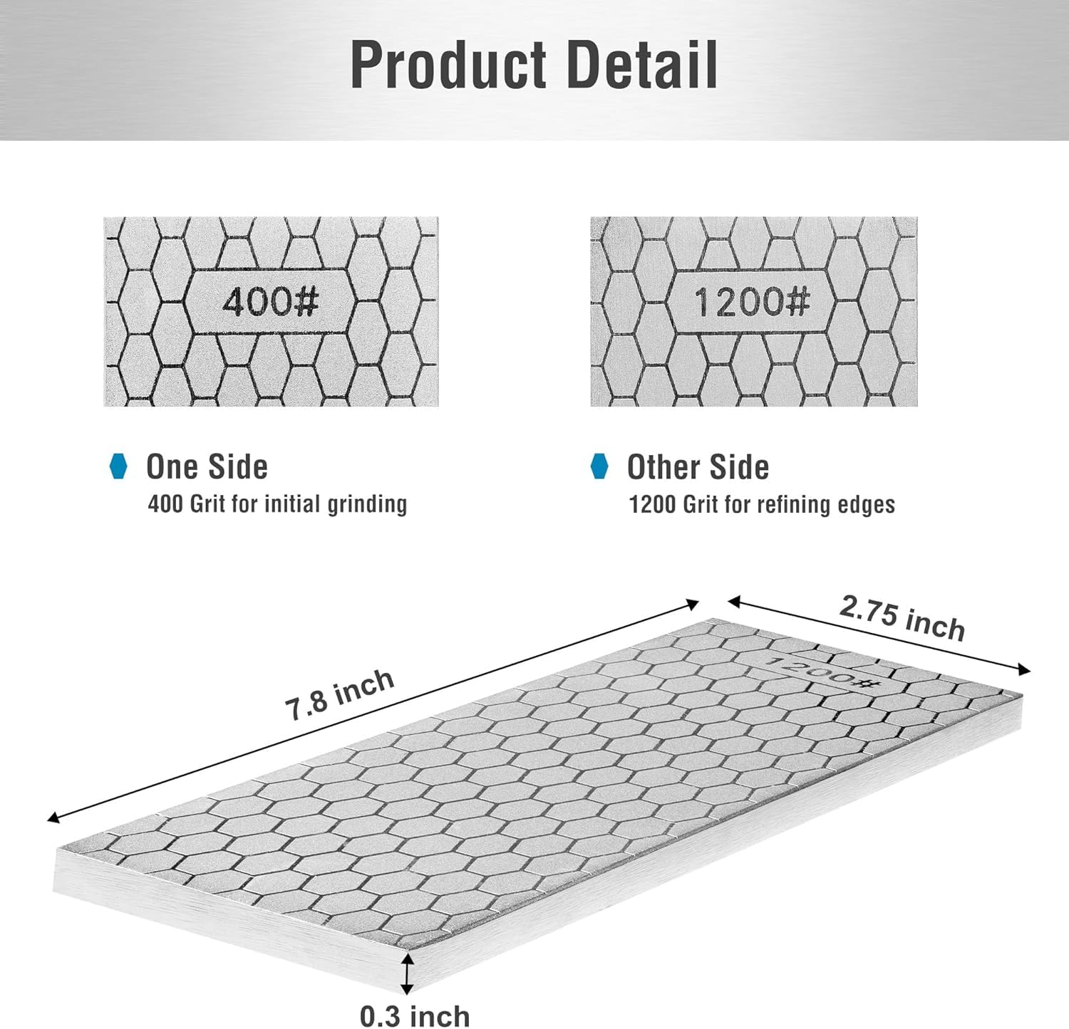 Pietra diamantata per affilatura 400/1200 grana doppia faccia – Affilatore professionale in diamante per scalpelli, pialle e coltelli da cucina dure