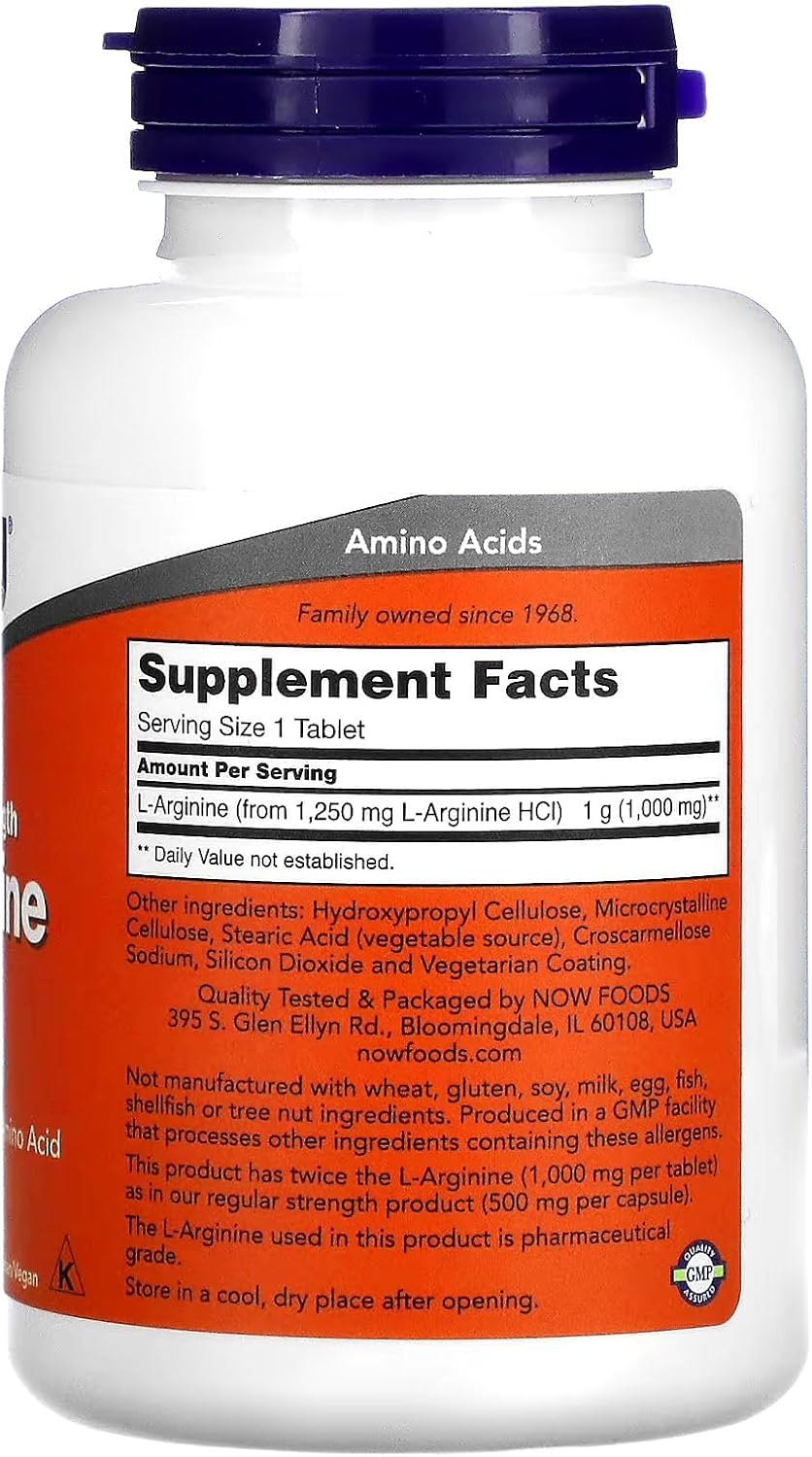 NOW Foods Arginine 1000mg 120 Tablets (Pack of 3)