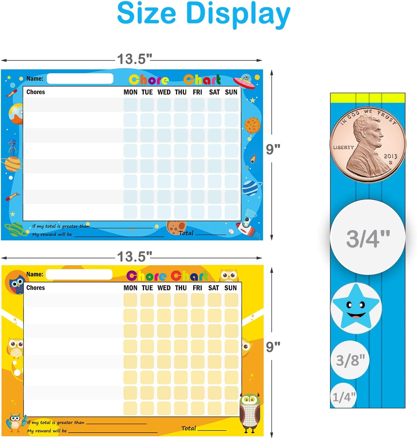 Big Sale Pack of 16 Chore Reward Chart for Kids, Yoklili Teach Children Responsibility & Good Behavior Chart for Home Classroom, Includes 144 Chore & 960 Star Stickers