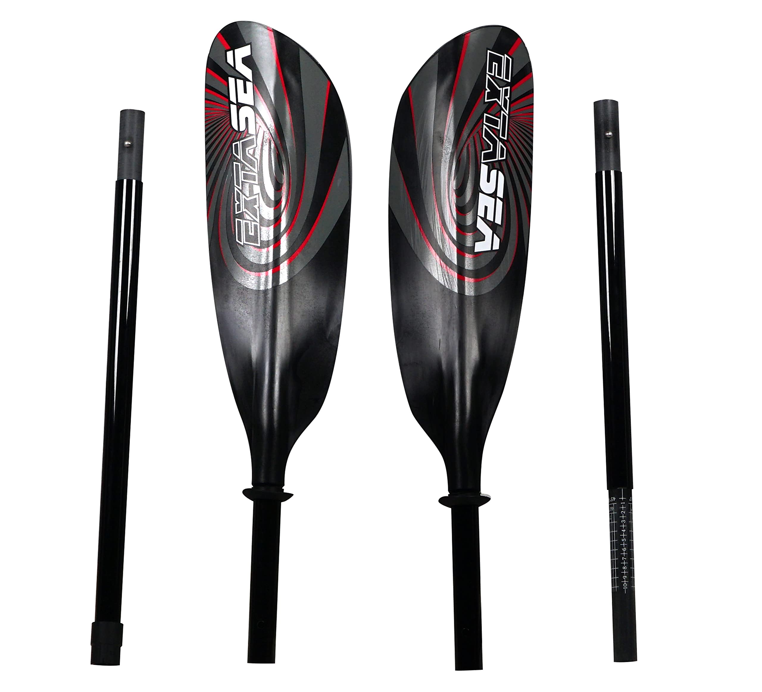 ExtaSea Super-Touring Fiberglas Vario Doppelpaddel 230-240 cm | 4-teilig red