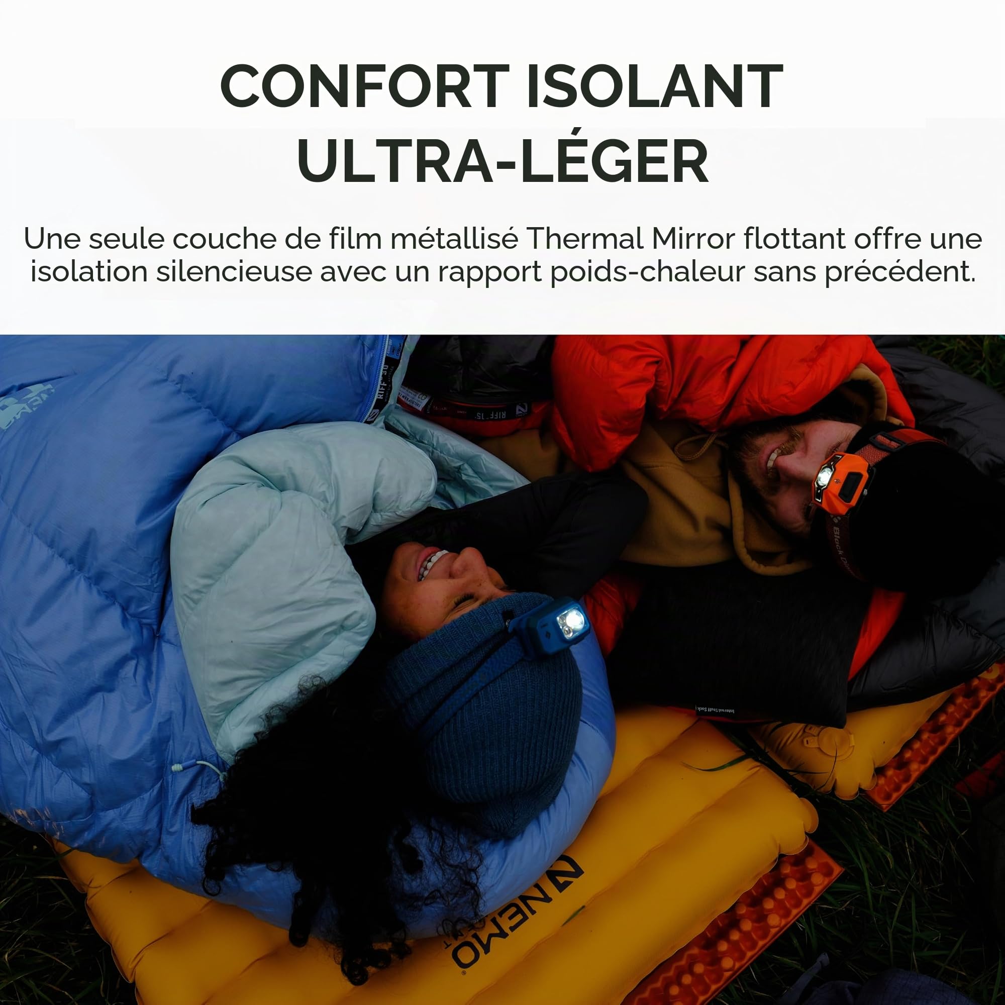 Nemo Equipment Matelas de Couchage Isolant ultraléger Tensor Trail, Standard, Momie (182,9 x 50,8 cm), Mangue/Myrtille