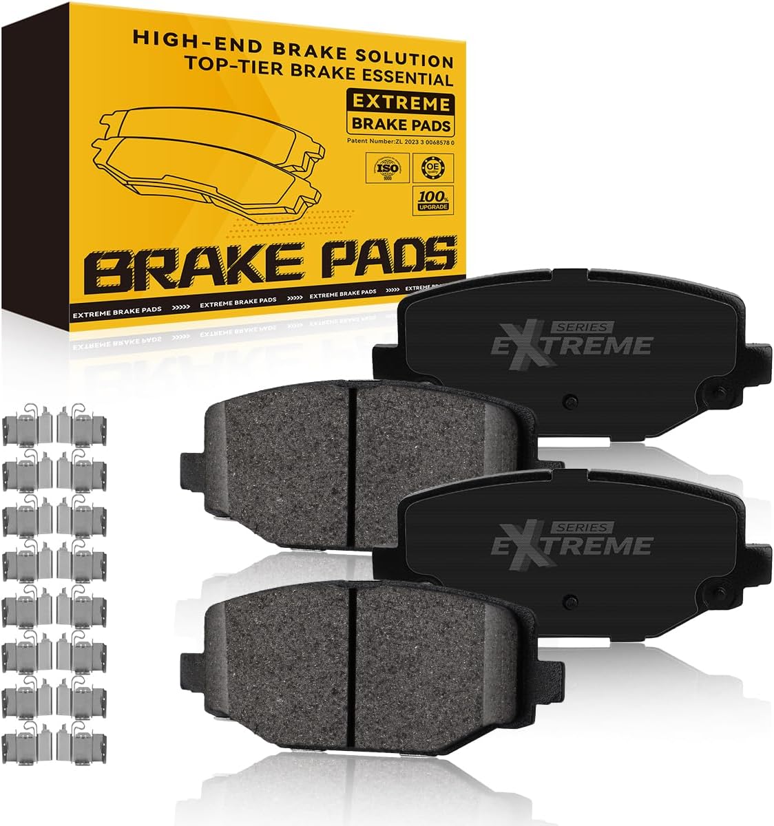 TOVASTY 4PCS Rear Brake Pads Premium Carbon Ceramic Pad Compatible with Chrysler Town & Country 2012-2016, Compatible with Dodge Grand Caravan 2012-2020, Journey 2012-2020, Ram C/V 2012-2015