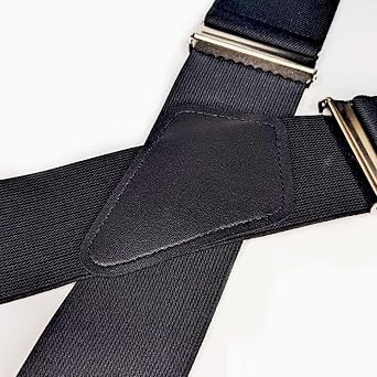 Classic Suspenders for Big & Tall Men - 2 Heavy Duty X-Back Clip-on