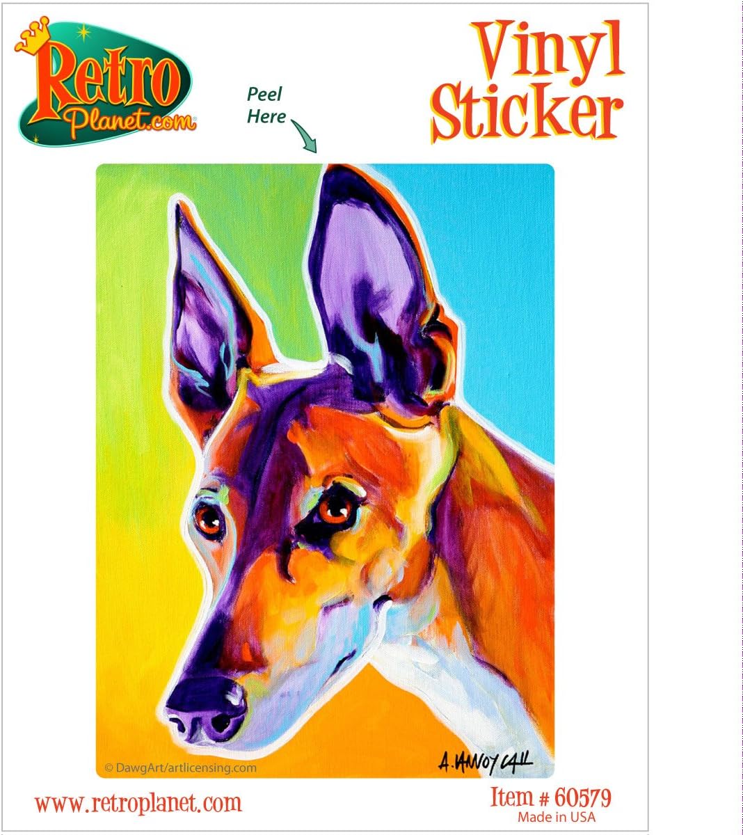 Pharoah Hound Linus Dog Vinyl Sticker