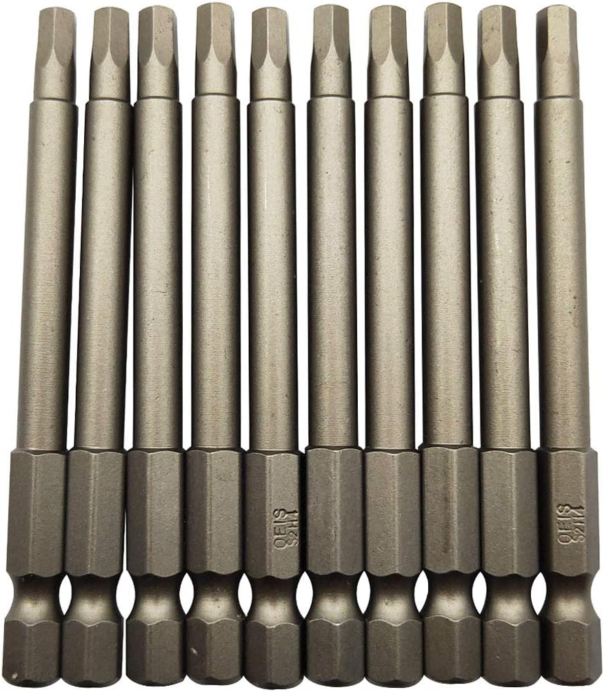 Sipery 10Pcs Hex Head Allen Wrench Drill Bits H4 (4mm) S2 Steel