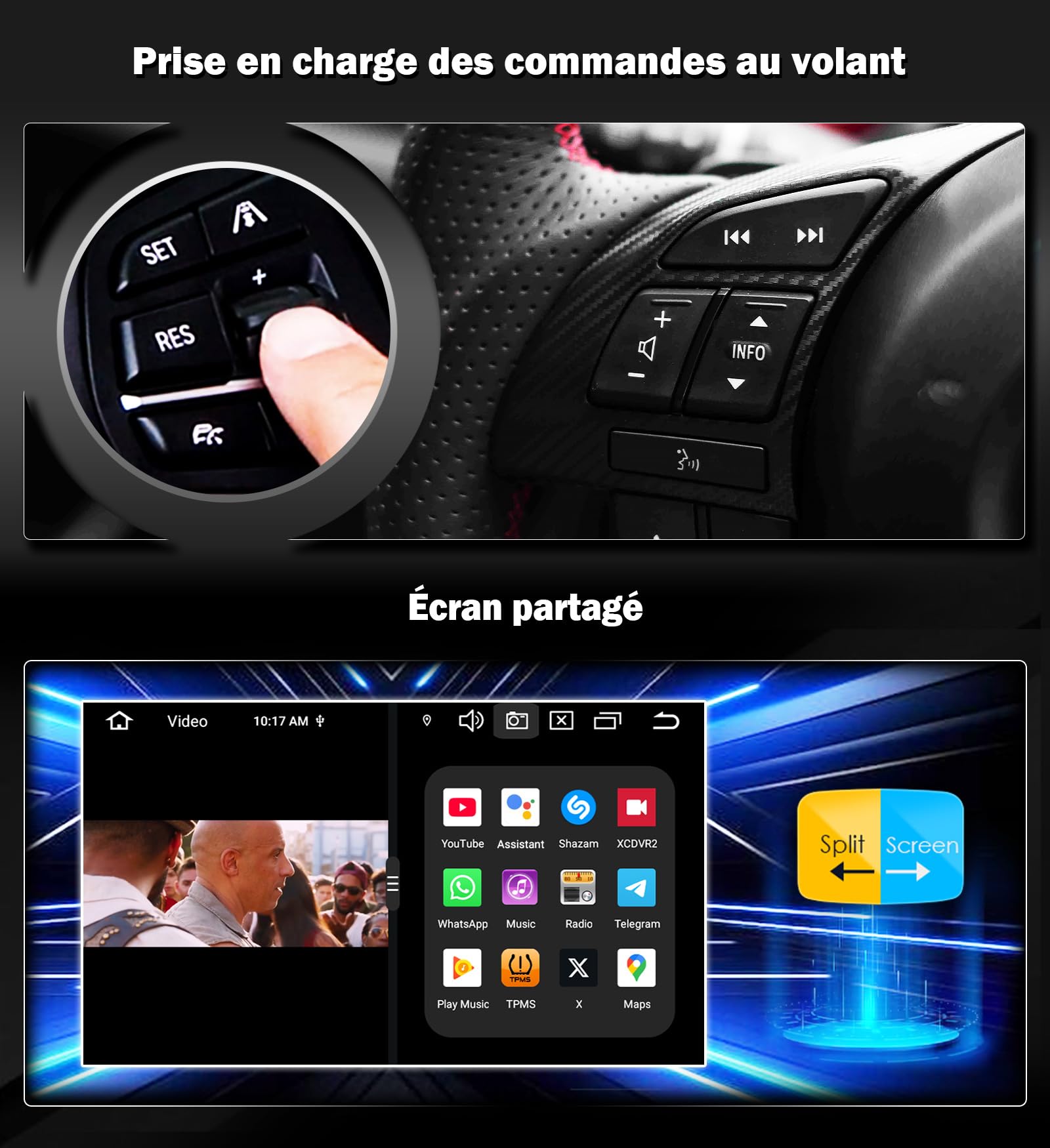 Android 16 DVD Autoradio pour Carplay Mercedes Benz Classe ML/GL W164 X164 | 8 cœurs 4Go 64Go GPS Navigateur sans fil Android Auto GPS DSP Lecteur CD Bluetooth 5.0 WiFi Écran tactile