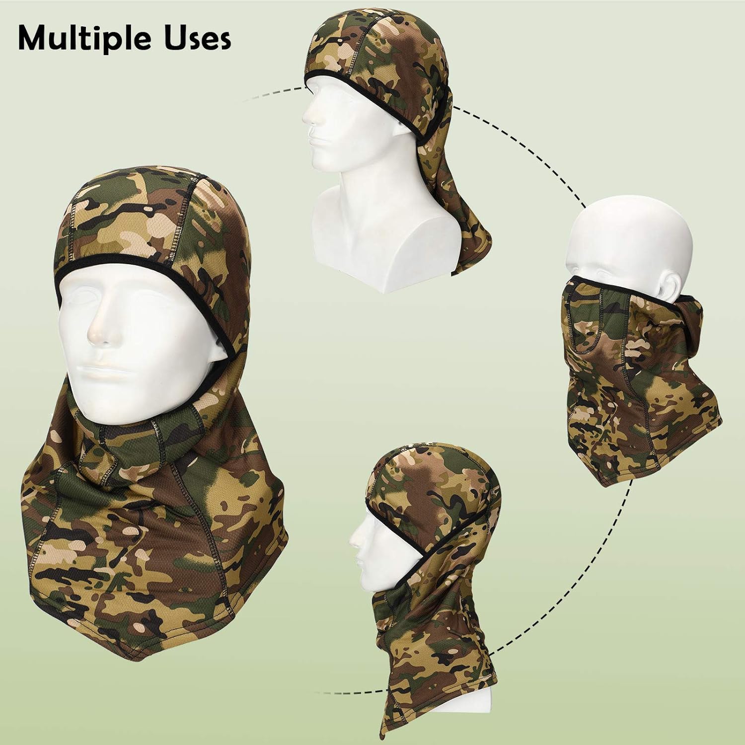 Geyoga 1 Pair Camouflage Hunting Mitten and 1 Piece Camouflage Full Face Covering Balaclava Anti-Slip Full Finger/Fingerless Mitten Camo Wind-Resistant Face Covering for Outdoors Hunting Accessories : Sports & Outdoors