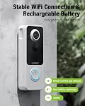 Mubview Doorbell Camera Wireless No Subscription, Smart Video Doorbell Wireless with Chime, 2 Way Talk, 1080p, Night Vision, Human Detection, Local/Cloud, WiFi Door Bell Cameras for Home Security