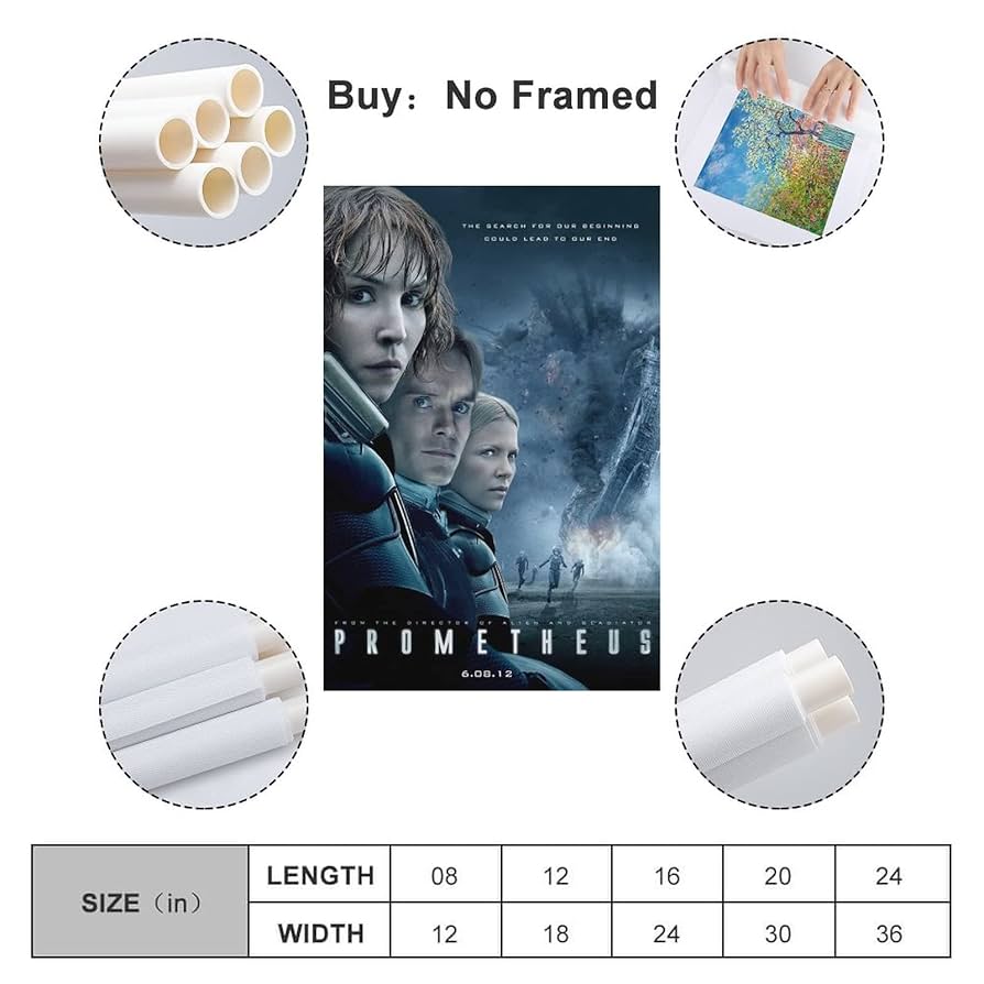 Amazon｜プロメテウスSF映画ポスター キャンバスポスター寝室の