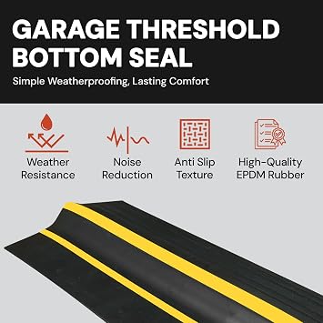 16Ft/5M Garage Threshold Seal Strip + 1pc 300ml Sealant Adhesive
