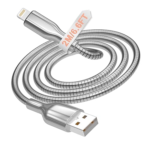 Miniatura 8 de Cable USB C a Lightning de metal de 6.6 pies, cable de carga a prueba de mordidas para gatos y perros, carga rápida y sincronización de datos, cable