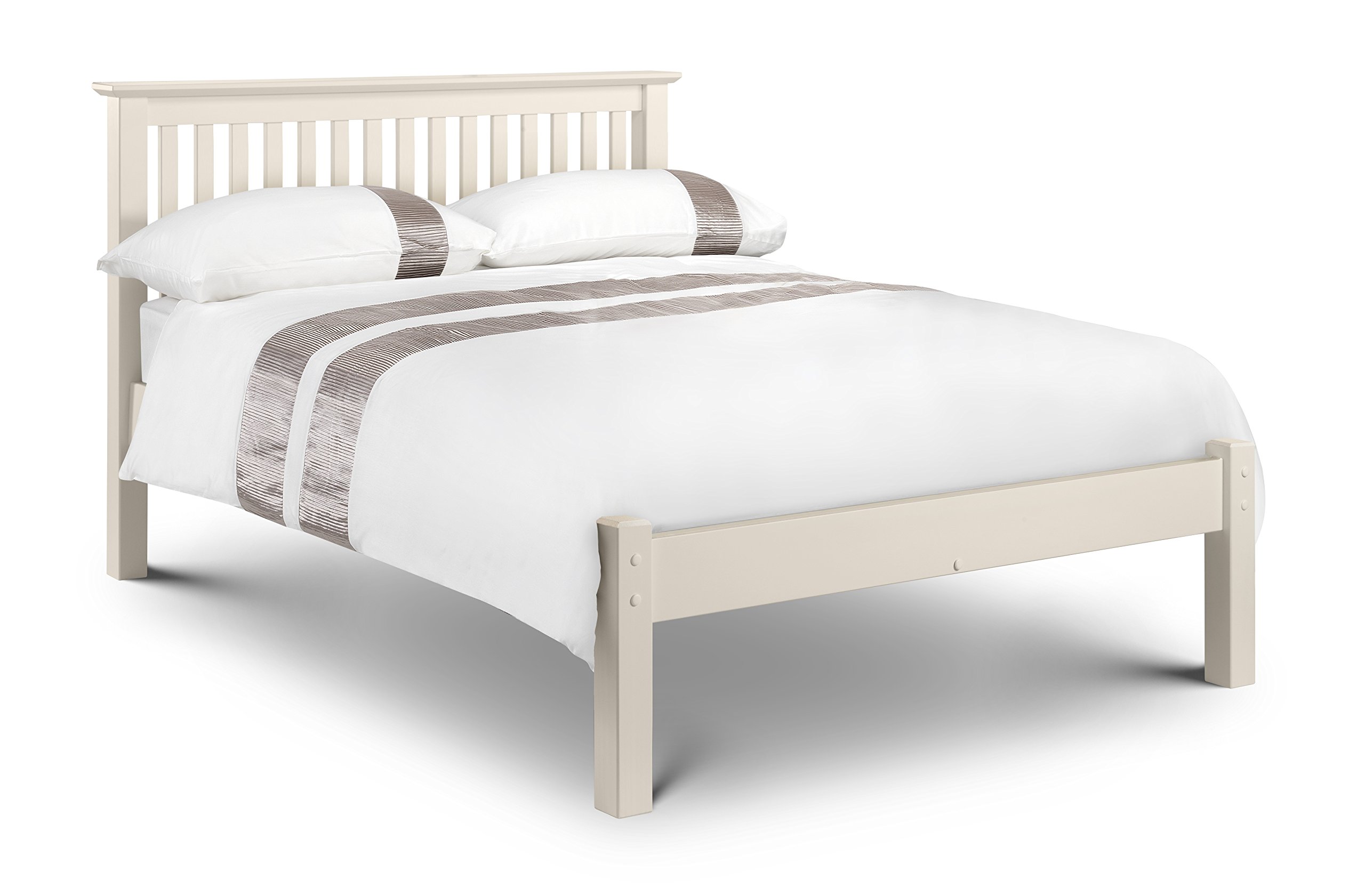 Julian Bowen Barcelona Bed Frame - Small Double - Stone White - Solid Pine