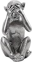 Vista 4 de Estatua de 3 monos sabios – hear no evil see no evil speak no evil monkeys estatua para decoración del hogar, figuras de monos para decoración