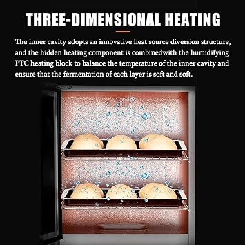 40L Electric Bread Proofer Box with Precise Temp Control | Commercial-Grade Dough Proofing Box 20-50C | Heated Countertop Proofer for Sourdough, Yogurt & Natto | Baking Machine