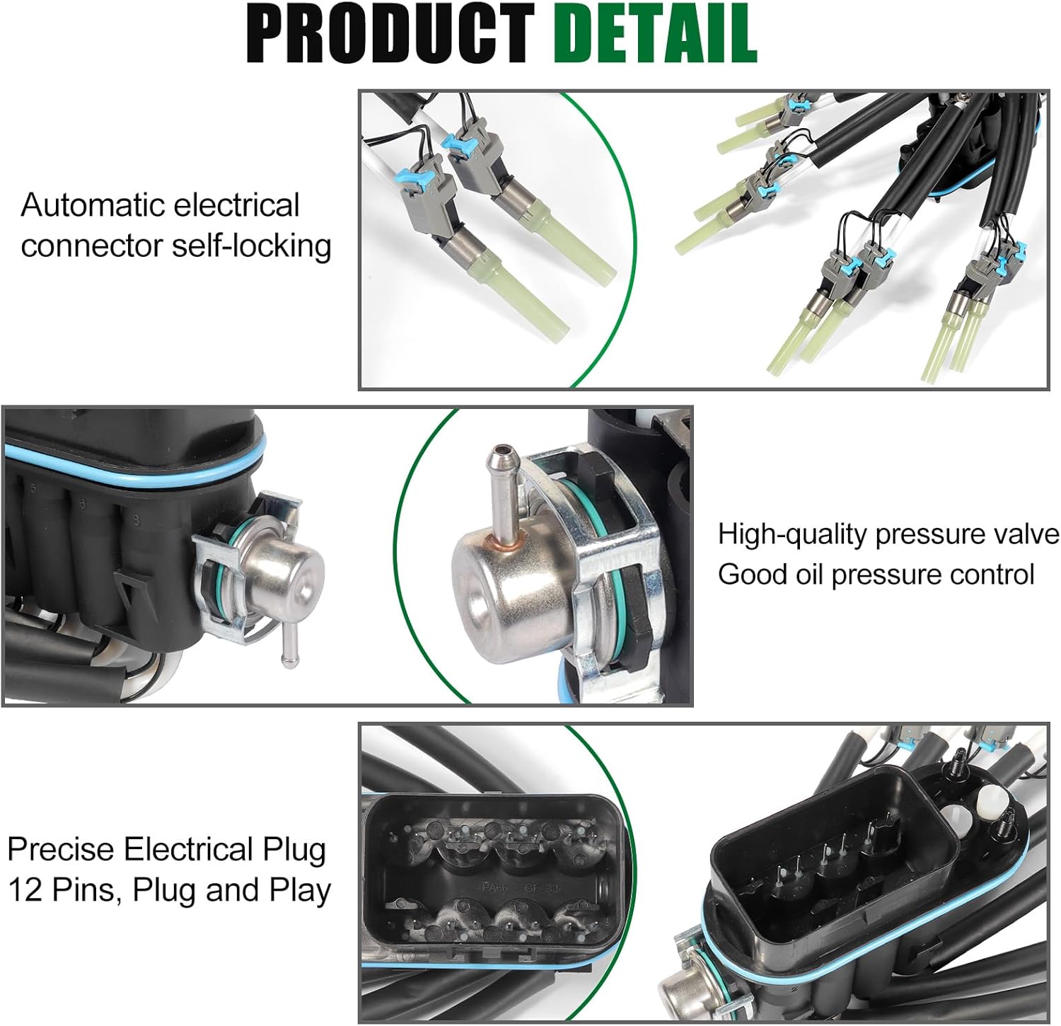 FJ504 Fuel Spider Injector Assembly Compatible with 1996-2002 Chevy Suburban Express K1500 K2500 K3500, GMC C1500 C2500 Truck, 5.0L 5.7L V8, Replaces for 2173029 93441235 17114163 89060440 25340347
