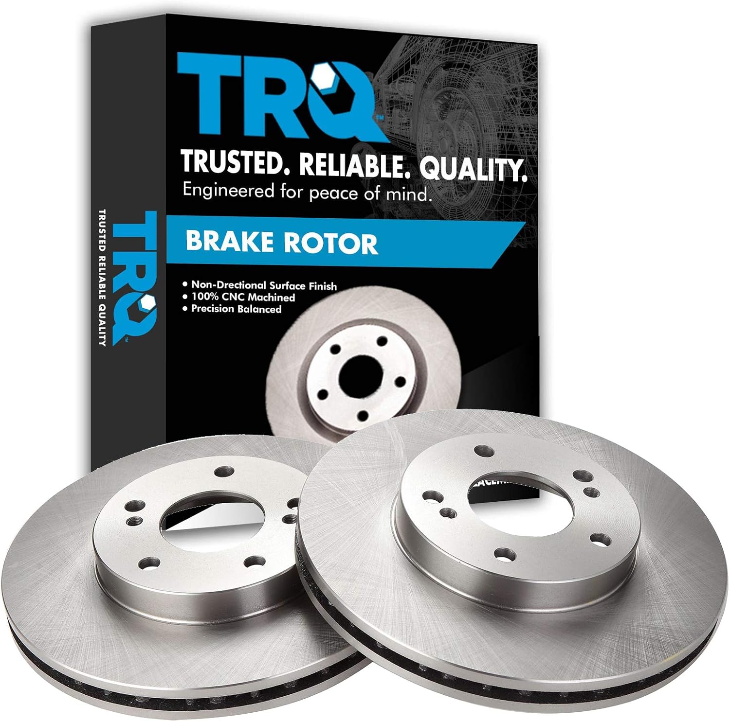 TRQ Front Brake Rotors Set Vented Compatible with 2000-2001 INFINITI I30 1999-2001 Nissan Maxima
