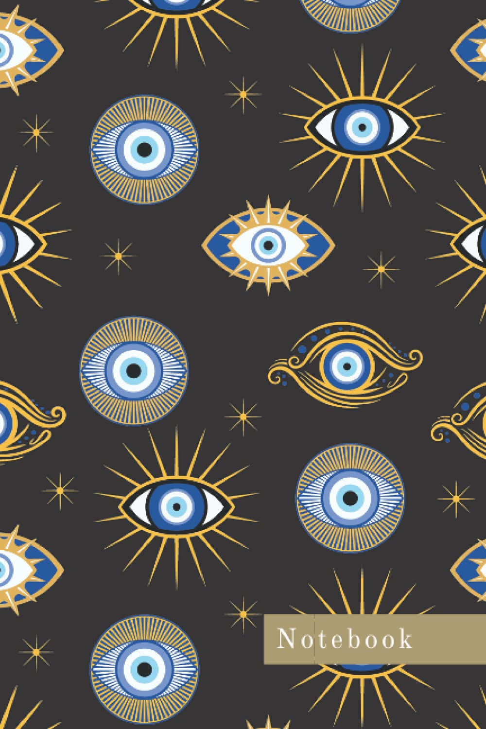 Evil Eye Black Notebook: Blank 120 Page Lined Notebook/Journal