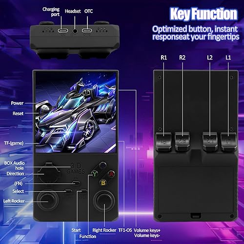 Miniatura 8 de Consola de juegos de mano retro V40 MAX 2025 actualizada con 256 G incorporados, más de 20000 juegos clásicos, pantalla 4K HD IPS de 4.0 pulgadas,