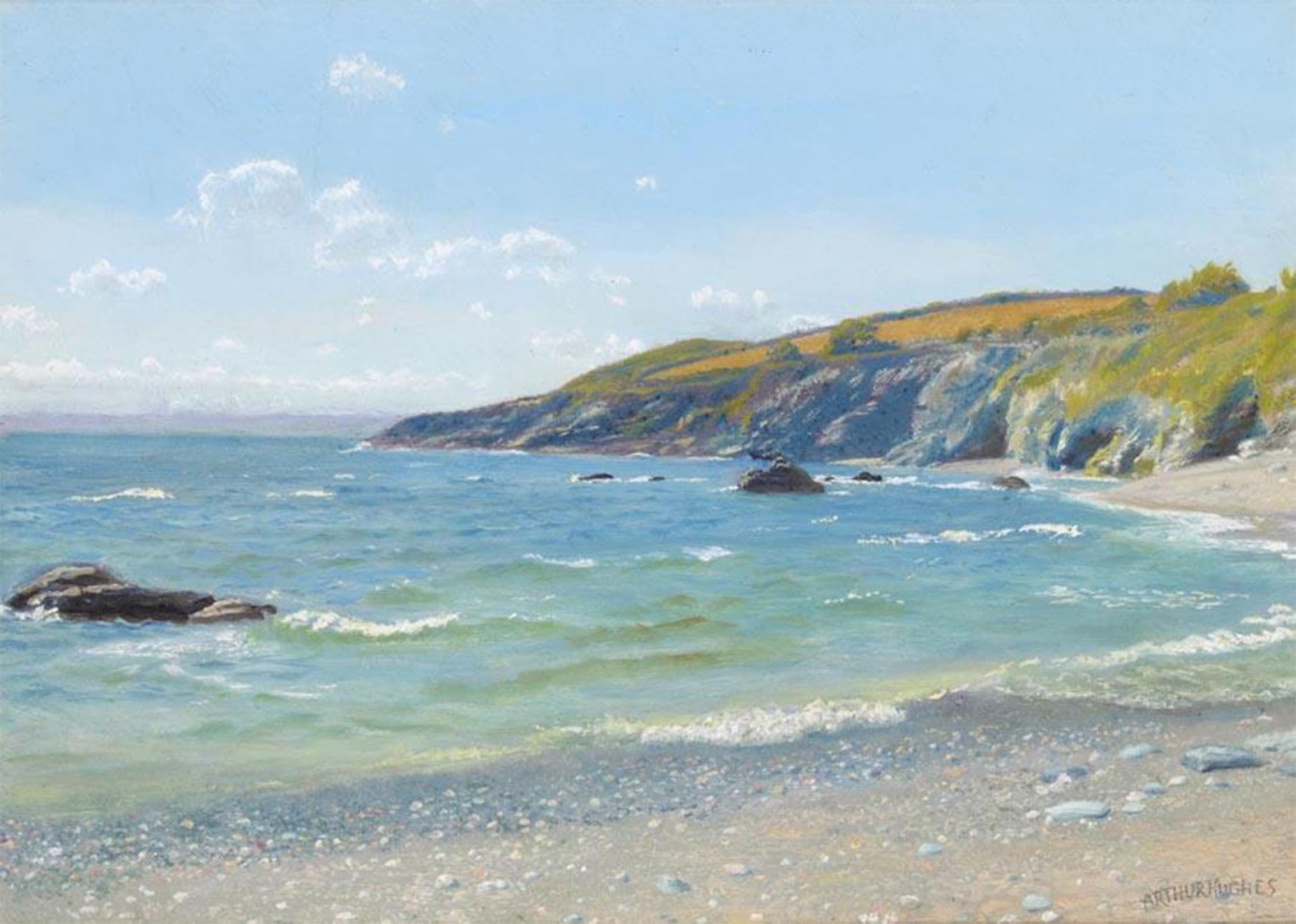 SERENDIPITP Retro Picture Poster Wall Art Pictures Painting Perran Point Cornwall Arthur Wall Art Canvas Print for Wall Decor 60x90cm