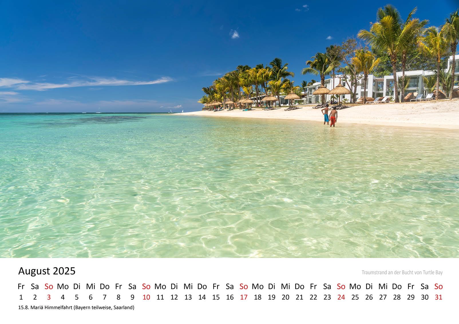 Edition Seidel Premium Kalender Schönes Mauritius 2025 Format DIN A3 Wandkalender Afrika Indischer Ozean Insel Port Louis Turtle Bay Strand Lagune Riff Landschaft Peter Schickert