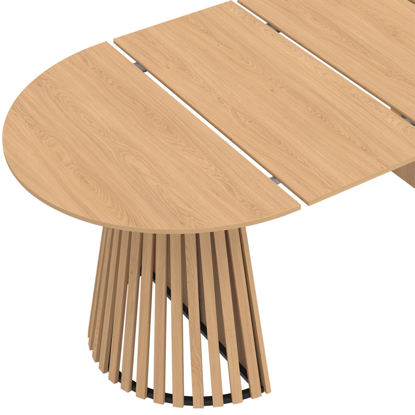 IDMarket - CARMEN tavolo da pranzo rotondo allungabile 4-10 persone gamba in legno 110-200 cm